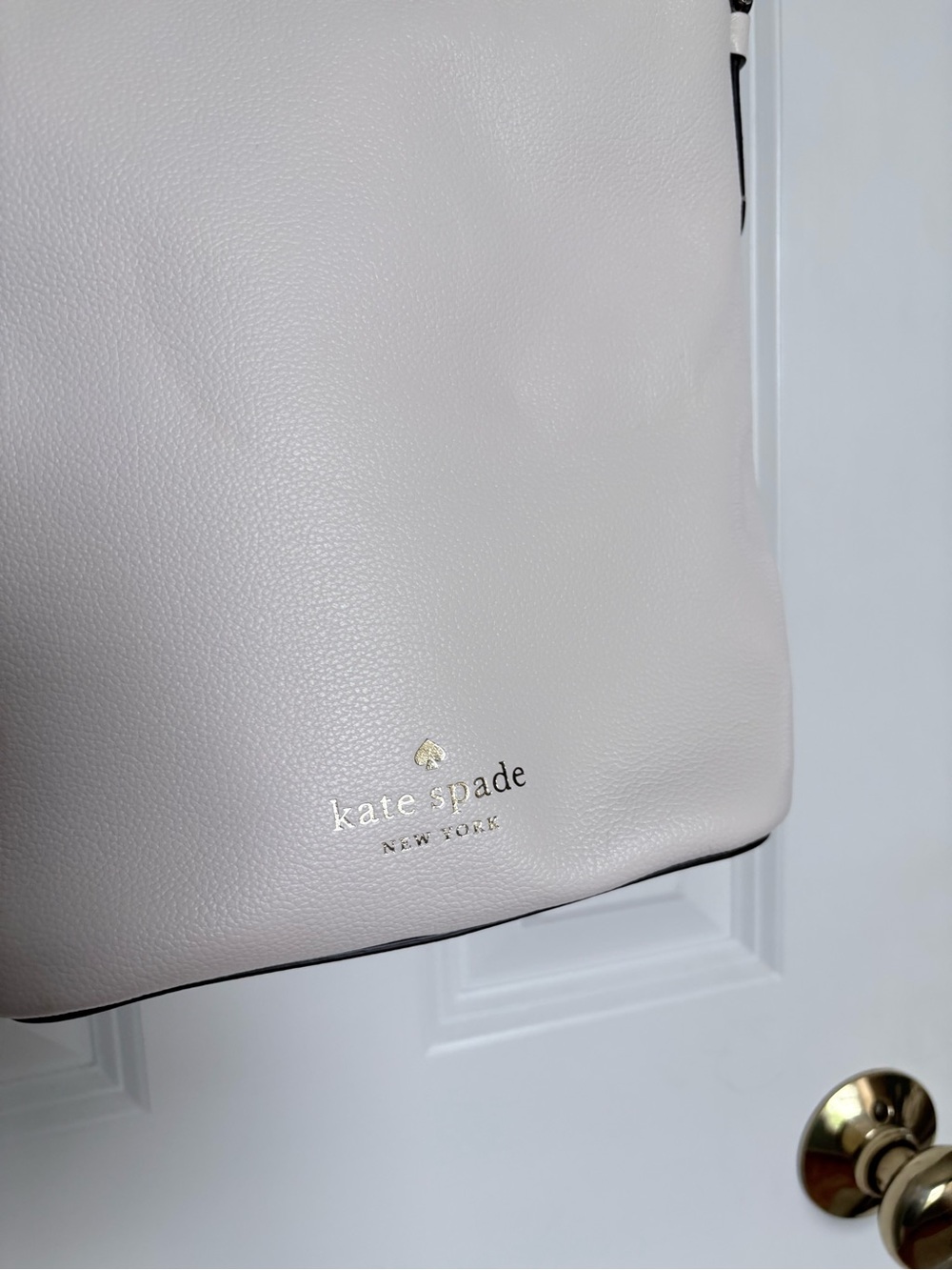 kate spade cream pebbled leather crossbody with black-trim strap - Picture 4 of 10